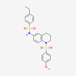 4-ethyl-N-(1-((4-methoxyphenyl)sulfonyl)-1,2,3,4-tetrahydroquinolin-6-yl)benzenesulfonamide