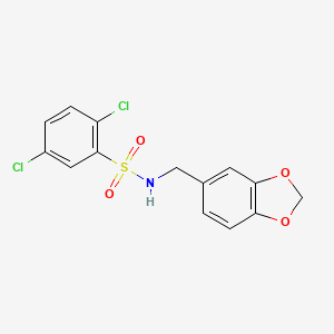 molecular formula C14H11Cl2NO4S B2829420 N-(1,3-benzodioxol-5-ylmethyl)-2,5-dichlorobenzenesulfonamide CAS No. 346716-94-7