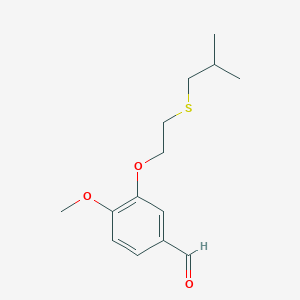 molecular formula C14H20O3S B2829423 4-甲氧基-3-[2-(2-异丙基硫基)乙氧基]苯甲醛 CAS No. 1428039-68-2