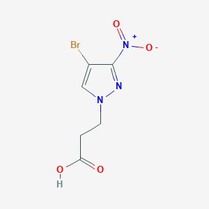 molecular formula C6H6BrN3O4 B2829426 3-(4-溴-3-硝基-1H-吡唑-1-基)丙酸 CAS No. 1006993-36-7