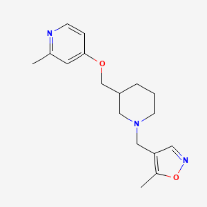 molecular formula C17H23N3O2 B2829427 5-Methyl-4-[[3-[(2-methylpyridin-4-yl)oxymethyl]piperidin-1-yl]methyl]-1,2-oxazole CAS No. 2380042-88-4