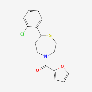 molecular formula C16H16ClNO2S B2829428 (7-(2-Chlorophenyl)-1,4-thiazepan-4-yl)(furan-2-yl)methanone CAS No. 1797562-58-3