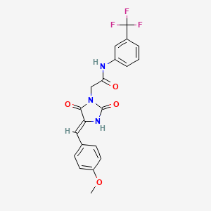 molecular formula C20H16F3N3O4 B2829438 (Z)-2-(4-(4-甲氧基苯甲亚甲基)-2,5-二氧代咪唑啉-1-基)-N-(3-(三氟甲基)苯基)乙酰胺 CAS No. 880796-49-6