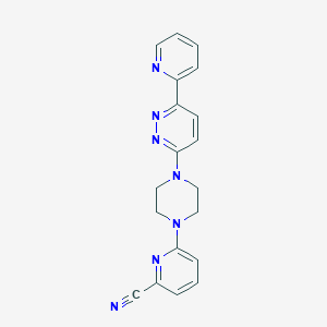 molecular formula C19H17N7 B2829445 6-[4-(6-Pyridin-2-ylpyridazin-3-yl)piperazin-1-yl]pyridine-2-carbonitrile CAS No. 2380174-70-7