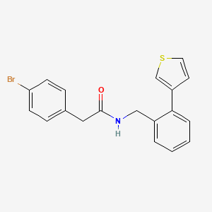molecular formula C19H16BrNOS B2829447 2-(4-bromophenyl)-N-(2-(thiophen-3-yl)benzyl)acetamide CAS No. 1797871-74-9