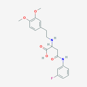 molecular formula C20H23FN2O5 B2829452 2-((3,4-Dimethoxyphenethyl)amino)-4-((3-fluorophenyl)amino)-4-oxobutanoic acid CAS No. 1047678-83-0