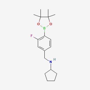 molecular formula C18H27BFNO2 B2829454 4-(N-Cyclopentylaminomethyl)-2-fluorophenylboronic acid, pinacol ester CAS No. 2096337-39-0