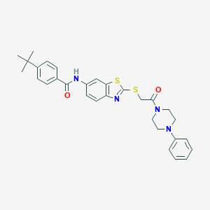 4-tert-butyl-N-(2-{[2-oxo-2-(4-phenyl-1-piperazinyl)ethyl]sulfanyl}-1,3-benzothiazol-6-yl)benzamide