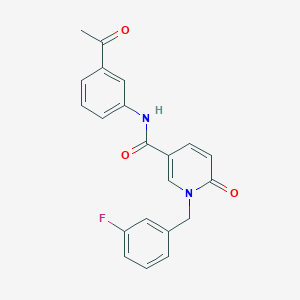 molecular formula C21H17FN2O3 B2829472 N-(3-acetylphenyl)-1-[(3-fluorophenyl)methyl]-6-oxopyridine-3-carboxamide CAS No. 941910-95-8