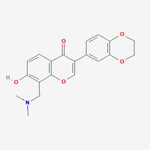molecular formula C20H19NO5 B2829480 3-(2,3-dihydro-1,4-benzodioxin-6-yl)-8-[(dimethylamino)methyl]-7-hydroxy-4H-chromen-4-one CAS No. 171008-76-7