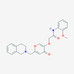 molecular formula C24H24N2O5 B2829485 2-[6-(3,4-二氢-1H-异喹啉-2-基甲基)-4-氧代吡喃-3-基]氧基-N-(2-甲氧基苯基)乙酰胺 CAS No. 898440-86-3