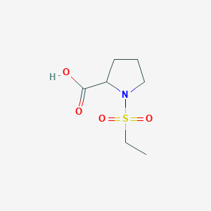 molecular formula C7H13NO4S B2829486 1-乙烷磺酰-吡咯啉-2-羧酸 CAS No. 114037-63-7