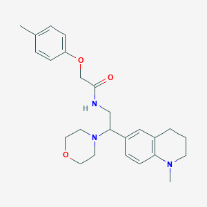 molecular formula C25H33N3O3 B2829487 N-(2-(1-methyl-1,2,3,4-tetrahydroquinolin-6-yl)-2-morpholinoethyl)-2-(p-tolyloxy)acetamide CAS No. 921922-27-2