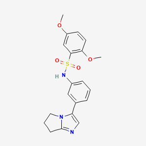 molecular formula C20H21N3O4S B2829488 N-(3-(6,7-dihydro-5H-pyrrolo[1,2-a]imidazol-3-yl)phenyl)-2,5-dimethoxybenzenesulfonamide CAS No. 1797588-27-2