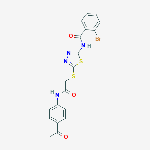 N-(5-{[2-(4-acetylanilino)-2-oxoethyl]sulfanyl}-1,3,4-thiadiazol-2-yl)-2-bromobenzamide