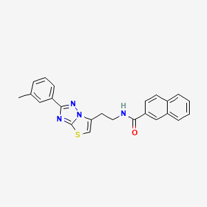 molecular formula C24H20N4OS B2829490 N-(2-(2-(间甲苯)噻唑并[3,2-b][1,2,4]三唑-6-基)乙基)-2-萘酰胺 CAS No. 891097-60-2