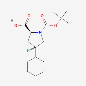 molecular formula C16H27NO4 B2829491 (2S,4S)-Boc-4-cyclohexyl-pyrrolidine-2-carboxylic acid CAS No. 394734-77-1