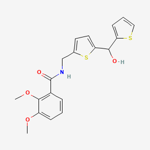 molecular formula C19H19NO4S2 B2829499 N-((5-(羟基(噻吩-2-基)甲基)噻吩-2-基)甲基)-2,3-二甲氧基苯甲酰胺 CAS No. 1421484-24-3