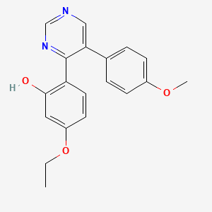 molecular formula C19H18N2O3 B2829508 5-Ethoxy-2-[5-(4-methoxyphenyl)pyrimidin-4-yl]phenol CAS No. 877787-27-4