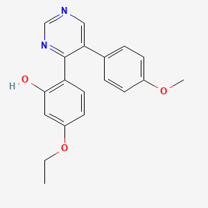 molecular formula C19H18N2O3 B2829508 5-乙氧基-2-[5-(4-甲氧基苯基)嘧啶-4-基]酚 CAS No. 877787-27-4