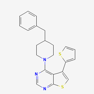 molecular formula C22H21N3S2 B2829510 4-(4-苄基哌嗪-1-基)-5-(噻吩-2-基)噻吩并[2,3-d]嘧啶 CAS No. 845660-38-0