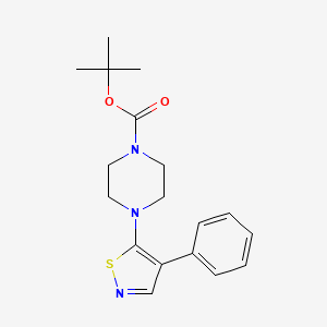 molecular formula C18H23N3O2S B2829511 Tert-butyl 4-(4-phenyl-1,2-thiazol-5-yl)piperazine-1-carboxylate CAS No. 1325304-94-6