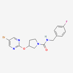 molecular formula C16H16BrFN4O2 B2829513 3-[(5-bromopyrimidin-2-yl)oxy]-N-[(4-fluorophenyl)methyl]pyrrolidine-1-carboxamide CAS No. 2097934-00-2