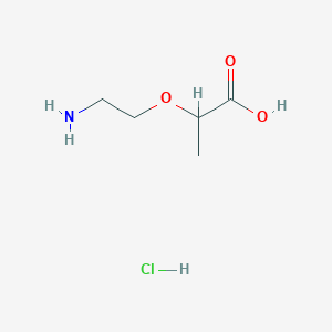 molecular formula C5H12ClNO3 B2829514 2-(2-Aminoethoxy)propanoic acid hydrochloride CAS No. 1707358-83-5