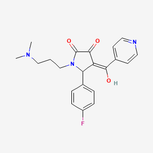 molecular formula C21H22FN3O3 B2829518 1-(3-(二甲基氨基)丙基)-5-(4-氟苯基)-3-羟基-4-异烟酰基-1H-吡咯-2(5H)-酮 CAS No. 627474-53-7