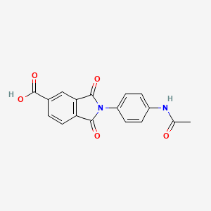 molecular formula C17H12N2O5 B2829521 2-(4-Acetylamino-phenyl)-1,3-dioxo-2,3-dihydro-1H-isoindole-5-carboxylic acid CAS No. 49587-52-2