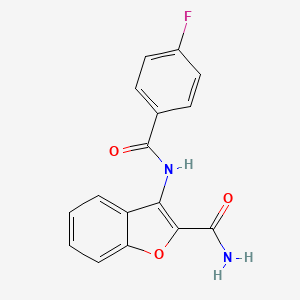 molecular formula C16H11FN2O3 B2829524 3-(4-Fluorobenzamido)benzofuran-2-carboxamide CAS No. 477511-06-1