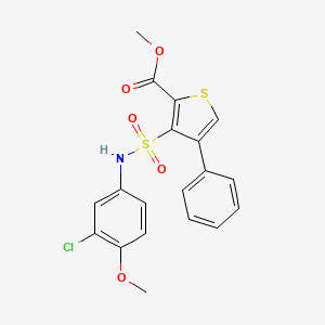 molecular formula C19H16ClNO5S2 B2829525 Methyl 3-{[(3-chloro-4-methoxyphenyl)amino]sulfonyl}-4-phenylthiophene-2-carboxylate CAS No. 899977-18-5
