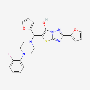 5-((4-(2-Fluorophenyl)piperazin-1-yl)(furan-2-yl)methyl)-2-(furan-2-yl)thiazolo[3,2-b][1,2,4]triazol-6-ol