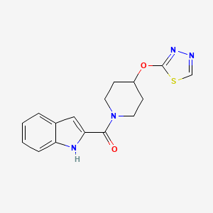 molecular formula C16H16N4O2S B2829528 (4-((1,3,4-噻二唑-2-基)氧基)哌啶-1-基)(1H-吲哚-2-基)甲酮 CAS No. 2194908-05-7