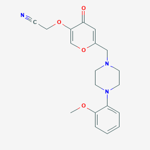 molecular formula C19H21N3O4 B2829529 2-[6-[[4-(2-Methoxyphenyl)piperazin-1-yl]methyl]-4-oxopyran-3-yl]oxyacetonitrile CAS No. 898442-34-7