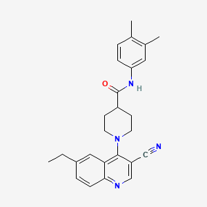 1-(3-cyano-6-ethylquinolin-4-yl)-N-(3,4-dimethylphenyl)piperidine-4-carboxamide