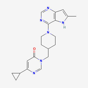 6-cyclopropyl-3-[(1-{6-methyl-5H-pyrrolo[3,2-d]pyrimidin-4-yl}piperidin-4-yl)methyl]-3,4-dihydropyrimidin-4-one