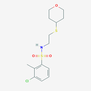 3-chloro-2-methyl-N-(2-((tetrahydro-2H-pyran-4-yl)thio)ethyl)benzenesulfonamide