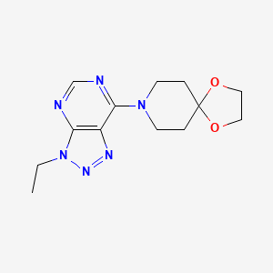 molecular formula C13H18N6O2 B2829537 8-(3-ethyl-3H-[1,2,3]triazolo[4,5-d]pyrimidin-7-yl)-1,4-dioxa-8-azaspiro[4.5]decane CAS No. 899974-44-8