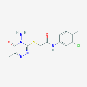 2-[(4-amino-6-methyl-5-oxo-1,2,4-triazin-3-yl)sulfanyl]-N-(3-chloro-4-methylphenyl)acetamide