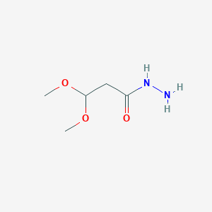 molecular formula C5H12N2O3 B2829554 3,3-Dimethoxypropanehydrazide CAS No. 134784-37-5