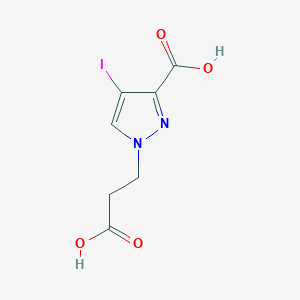 molecular formula C7H7IN2O4 B2829570 1-(2-Carboxyethyl)-4-iodopyrazole-3-carboxylic acid CAS No. 1354706-73-2