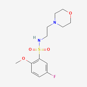 molecular formula C13H19FN2O4S B2829571 5-Fluoro-2-methoxy-N-(2-morpholin-4-yl-ethyl)-benzenesulfonamide CAS No. 878655-56-2