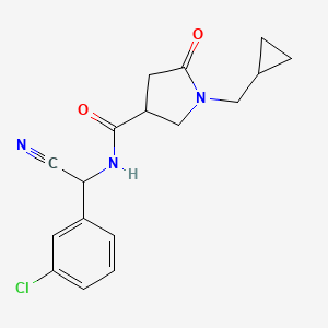 molecular formula C17H18ClN3O2 B2829577 N-[(3-chlorophenyl)(cyano)methyl]-1-(cyclopropylmethyl)-5-oxopyrrolidine-3-carboxamide CAS No. 1311778-07-0