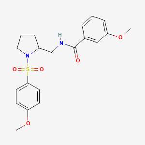 molecular formula C20H24N2O5S B2829583 3-methoxy-N-((1-((4-methoxyphenyl)sulfonyl)pyrrolidin-2-yl)methyl)benzamide CAS No. 896290-55-4
