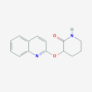 molecular formula C14H14N2O2 B2829584 3-(Quinolin-2-yloxy)piperidin-2-one CAS No. 2199104-66-8