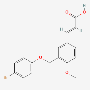 molecular formula C17H15BrO4 B2829587 3-(3-((4-Bromophenoxy)methyl)-4-methoxyphenyl)acrylic acid CAS No. 512810-11-6