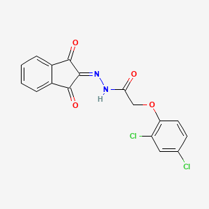 2-(2,4-dichlorophenoxy)-N-[(1,3-dioxoinden-2-ylidene)amino]acetamide