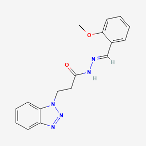 molecular formula C17H17N5O2 B2829592 3-(1H-1,2,3-Benzotriazol-1-YL)-N'-(2-methoxybenzylidene)propanohydrazide CAS No. 326002-61-3