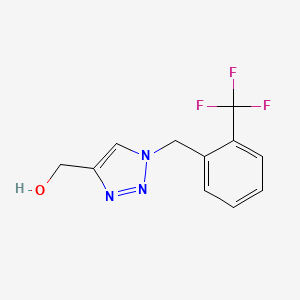 molecular formula C11H10F3N3O B2829593 (1-{[2-(trifluoromethyl)phenyl]methyl}-1H-1,2,3-triazol-4-yl)methanol CAS No. 1280568-36-6